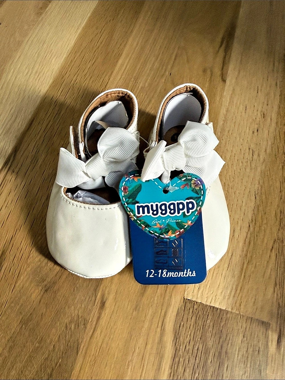 mygapp Baby Girls Mary Jane White Baby 12-18M NWT